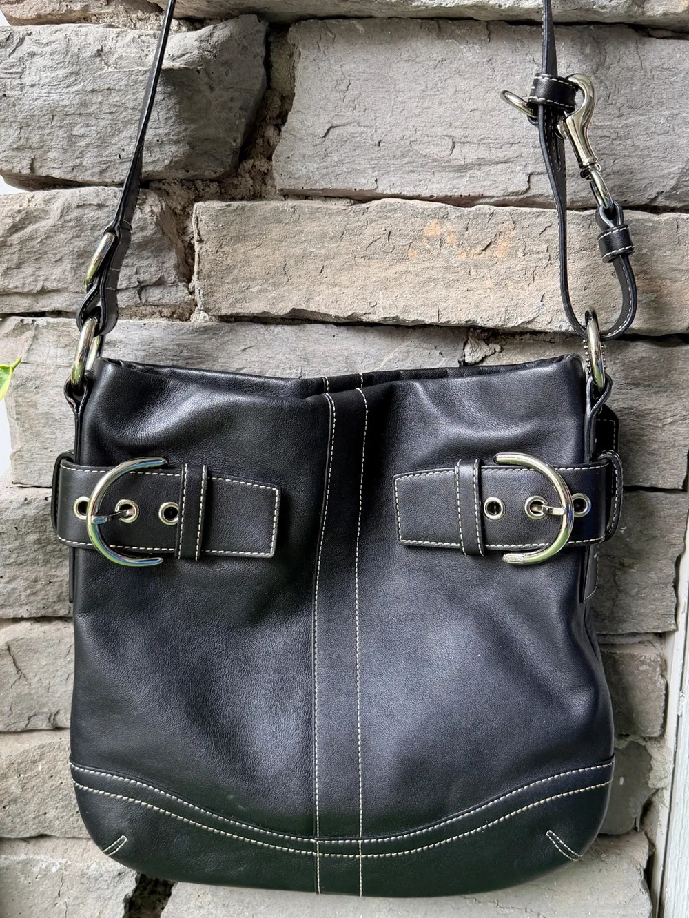 Coach Soho Slim Duffle Black Leather Women’s Crossbody Bag